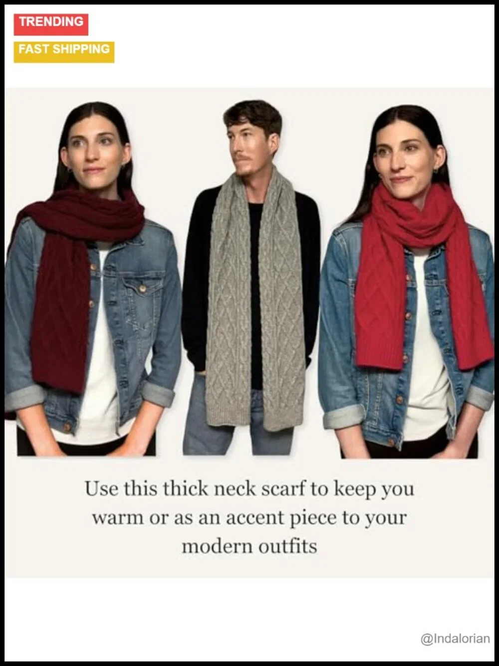 Cable Knit Scarf, Humble Hilo - Soft Cozy Recycled Fabric